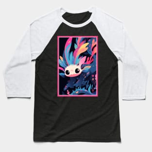 Cute Axolotl Anime Art Design | Cute Animals | Axolotl Hentaii Chibi Kawaii Design Baseball T-Shirt